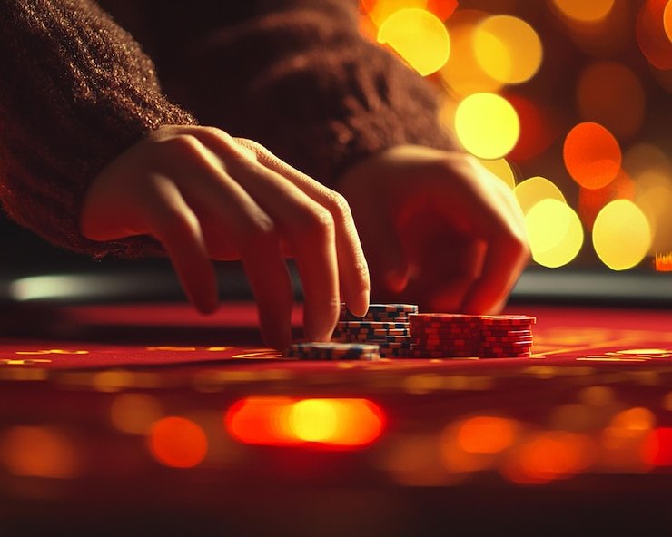 Studio live-dealer Evolution Gaming dengan dealer profesional dan kamera multi-sudut
